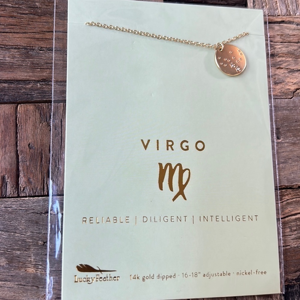 Virgo Gold Zodiak Necklace NWT